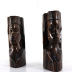 Vintage Set 2 Afrikaanse Houten Beelden thumbnail 6