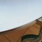 Set Van 2 Verrijdbare Ikea Rvs Met Wit Melk Glas Ronde Bijzet Tafeltjes thumbnail 8