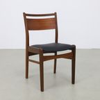 4x Vintage Eetkamerstoel Teak, 1960s Nieuw Bekleed thumbnail 6