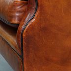 Karaktervolle Schapenleren Oorfauteuil/ Armchair Met Een Tijdloos Design En Zwarte Biezen thumbnail 13