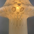 Large White Glass Peill And Putzler Mushroom Table Lamp Xl 1970 thumbnail 7