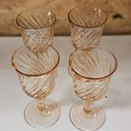 Vintage Luminarc Rosaline Roze Swirl Likeurglaasjes (4X) thumbnail 4