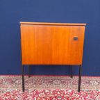 Retro Vintage Teak Fineer Mini Bureau, Bureautje, Desk, Kast thumbnail 11