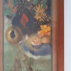 * Vintage Schilderij Met Prent Plaat In Lijst thumbnail 3