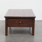 Prachtige En Unieke Antieke Franse Salontafel Van Vruchtenbomenhout Met 5 Lades thumbnail 6