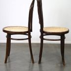 Gecombineerde Set Van 4 Originele Antieke Thonet Bistro Stoelen Voorzien Van Nieuwe Zittingen thumbnail 7