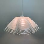 Mid-Century Minimalist Folded Glass Hanging Lamp, 1980’S thumbnail 2