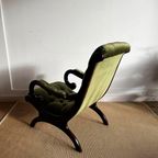 Groene Chesterfield Victoriaans Lounge Fauteuil Vintage thumbnail 7