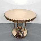 Art Deco Koffietafel Met Spiegelglas En Notenfineer thumbnail 3