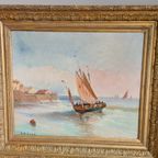 Een Stel 19e Eeuwse Zeegezichten - L. Edouard thumbnail 9