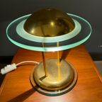 Spage Age Herda Table Lamp With Messing And Glass thumbnail 5