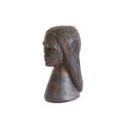 Prachtig Afrikaanse Vrouw Sculptuur Uit Ebbenhout, Jaren '50/'60 thumbnail 4