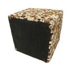 Vintage Vierkante Poef Geitenleer Patchwork Mozaïek Patroon thumbnail 14