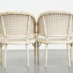 Set Van 2 Leuke Vintage Jaren 70 Design Stoelen Van Jonathan Adler Gemaakt Van Riet En Bamboe thumbnail 4