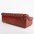 Sculptural Italian Modern Three Seat Leather Sofa / 3-Zitsbank, 1970’S thumbnail 6