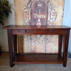 Koloniaal Teakhouten Sidetable, Wandconsole, Haltafel thumbnail 4