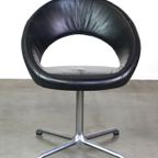 Zwarte Lederen Vintage Artifort Design Fauteuil Model Nina In Leer thumbnail 3