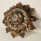 Verguld Metalen Florale Wandlamp Jaren 60 thumbnail 6