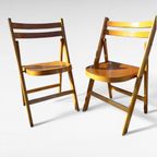 2x Mid Century Design Beukenhout Klapstoelen. thumbnail 6