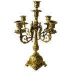 Gotische Messing Candelabra Met Vijf Armen Barok thumbnail 3