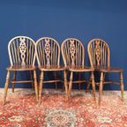 Set Van 4 Brocante Vintage Café Stoelen In Thonet Style thumbnail 22