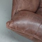 Wammes Loungestoel Van Bruin Leer Door Gerard Van Den Berg Voor Montis, Jaren 70 thumbnail 16