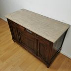 Vintage Antiek Dressoir Commode Ladekast Badkamermeubel Met Marmer Blad 606 thumbnail 9