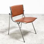 Vintage Italiaanse Vaghi 601 Linea Uno Arch Stoel Opnieuw Bekleed Met Leer. thumbnail 6