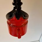 Vintage Hangpot Rode Keramieke Bloempot thumbnail 5