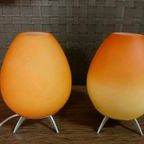 Vintage Lamp, Massive, Mat, Geruwd Glas, Dubbele Kelk thumbnail 20