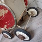Vintage Poppenwagen, Inklapbaar, Hout En Metaal. thumbnail 7