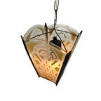 Amsterdams School Stijl - Lantaarn - Hanglamp - Glas - Messing - 1930's thumbnail 3