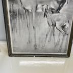 Vintage Hertjes Schilderij H. Van Meegeren Prent Bambi thumbnail 4