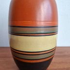 Vintage West Germany Vaas Oranje, Zwart thumbnail 7