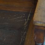 Antieke Houten Bank Met Een Hoge Rug En Leuke Details Uit Eind 19e/ Begin 20e Eeuw thumbnail 11