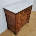 Vintage Frans Dressoir Commode, Ladekast Badkamermeubel Met Marmer Blad 207 thumbnail 11