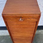 Eiken Rolluik Archiefkast Met Originele Schuifbakken, 113 Cm Hoog thumbnail 9