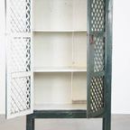 Unieke Groene Spaanse Kast/ Voorraadkast Uit De 18e Eeuw Met Volkskunst Beschilderingen thumbnail 7