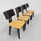 Set Van 4 Pastoe Berkenserie Br 02 Stoelen, Cees Braakman thumbnail 2