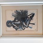 Linoneum Snede Ballerina Schilderij Gesigneerd Kunst Druk thumbnail 5