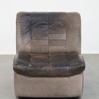 Grijze Lederen Vintage Design Fauteuil Uit De Jaren ’70 thumbnail 3