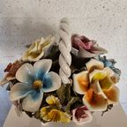 Bassano Ceramics Basket With Flowers, Italy 1950s thumbnail 24