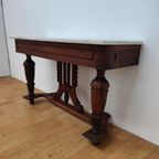 Antieke Franse Sidetable, Haltafel, Bijzettafel Wandconsole Marmer Blad thumbnail 3