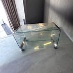 Vintage Glazen Bar Cart / Bijzettafeltje Gallotti & Radice thumbnail 8