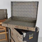Antieke Belber Zwarte Leren Stoomkoffer Uit 1924 - Grote Reisgarderobe thumbnail 6