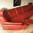Rood Lederen Lounge Bank thumbnail 7