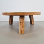 Brutalistische Ronde Salontafel Massief Eiken ´60 Japandi thumbnail 4