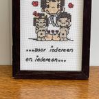 `Liefde Is.....`Schilderijtje Vintage Borduur In Lijstje thumbnail 4