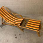 Vintage Vrolijke Strandstoel Met Voetbankje thumbnail 10