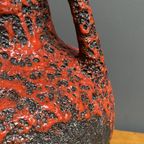 Fat Lava Vase In Red And Black By Fohr West Germany Ceramics thumbnail 3